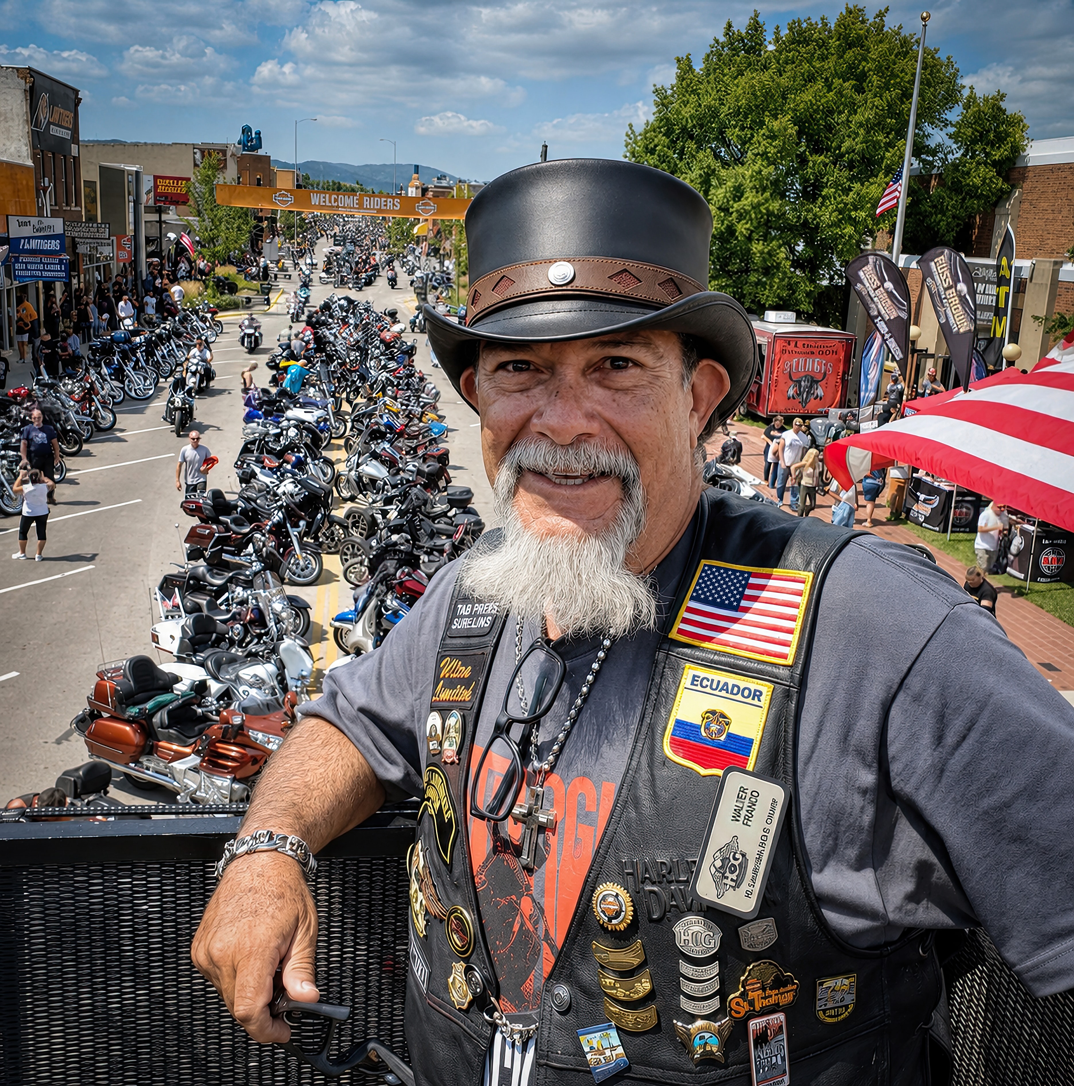 Motorcycle rider at a rally